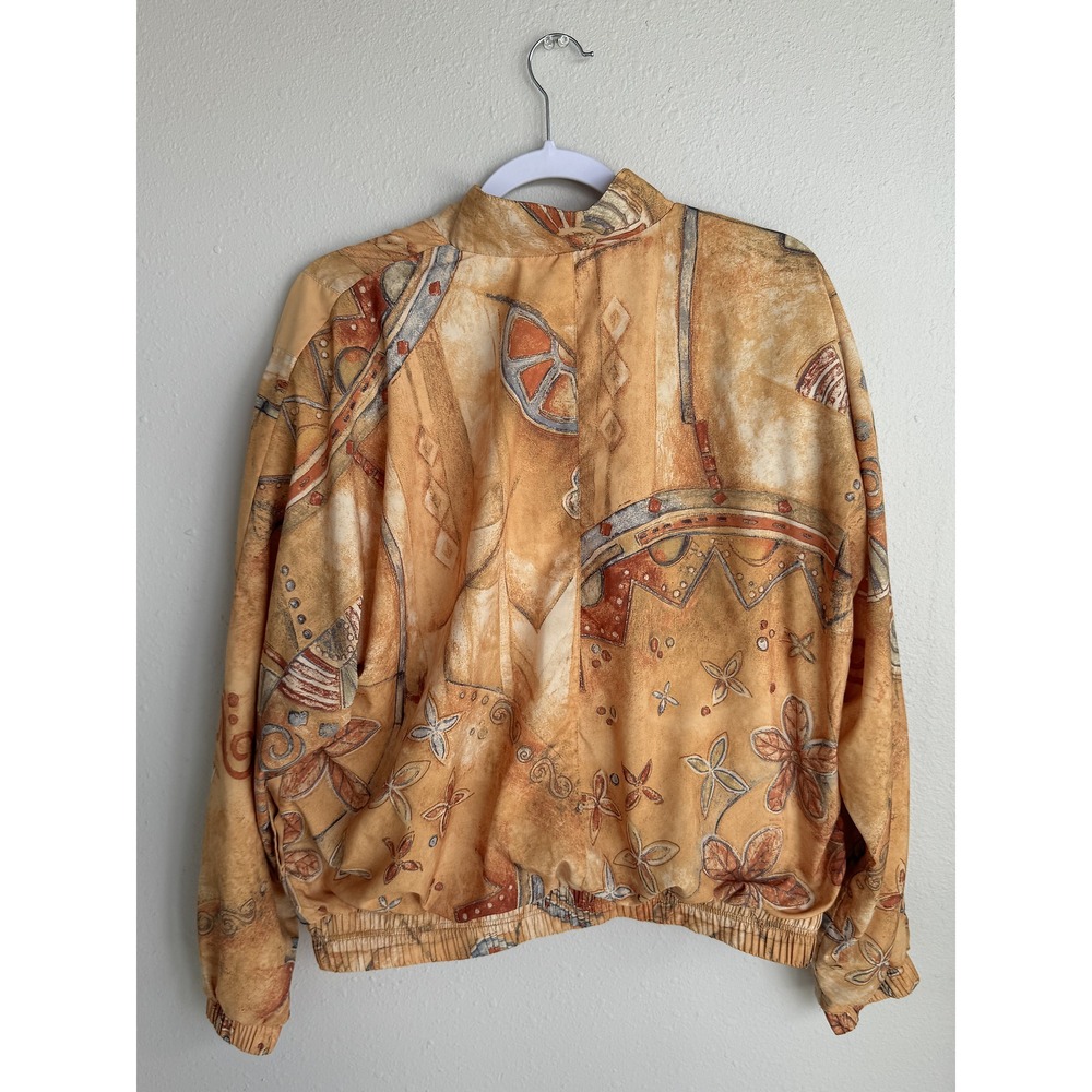 Lily's of Beverly Hills Vintage 90s Abstract Track Jacket Womens Large Retro Art - Picture 9 of 12